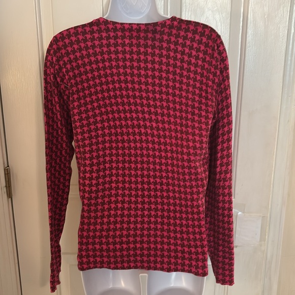 Pink houndstooth cardigan button up - Picture 3 of 3